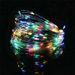 10 meters LED Battery Micro Rice Wire Copper Fairy String Lights Party Mixed Color